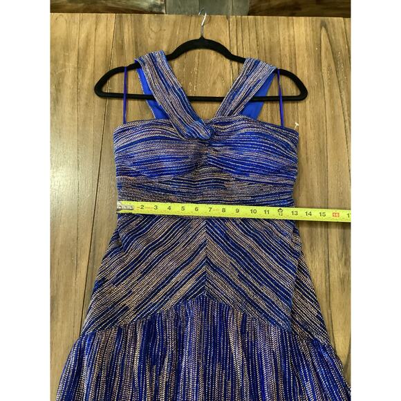 Cache Blue and Gold Midi Dress - Picture 2 of 10
